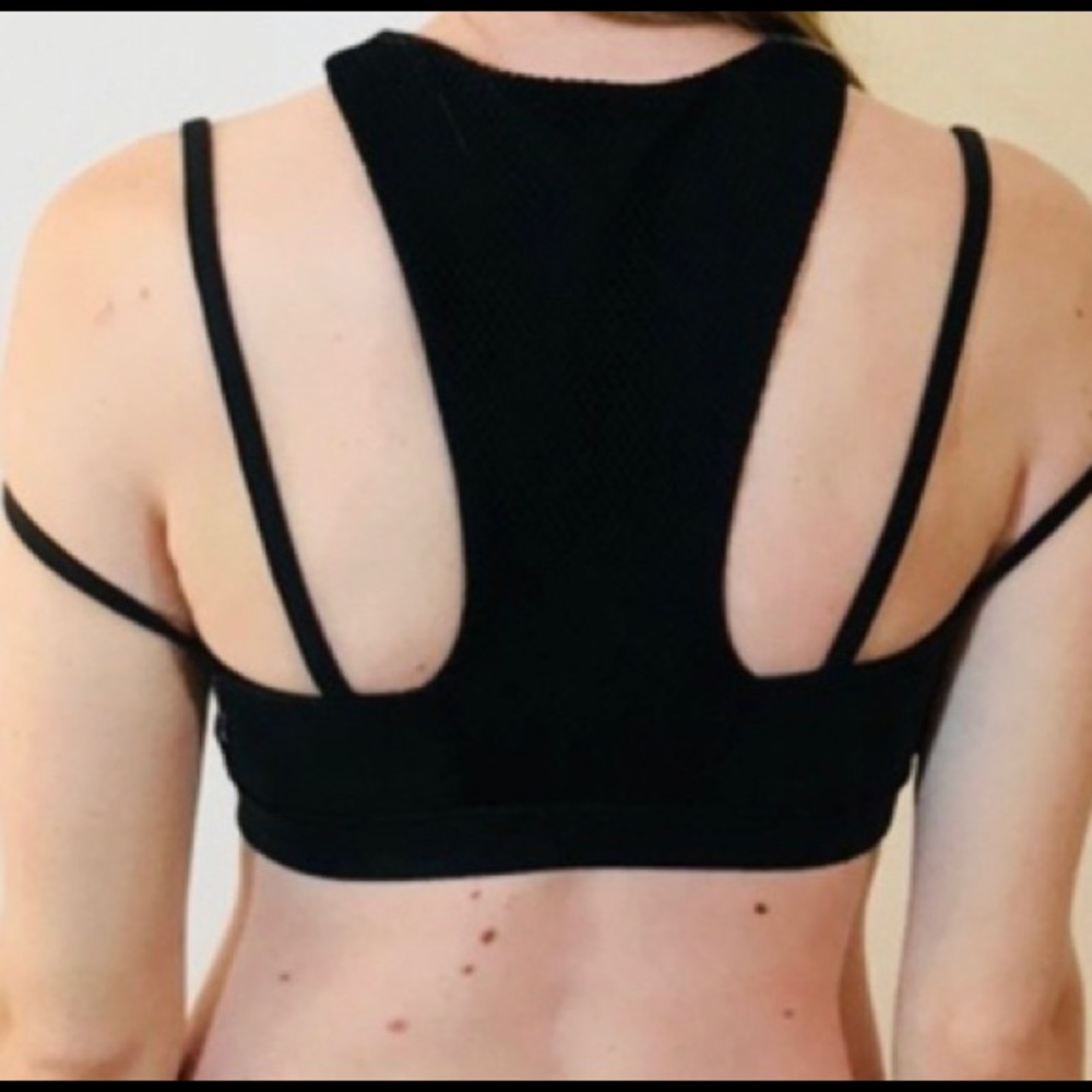 KARMA UNIQUE BLACK MESH SPORTS BRA TOP CROP - Picture 3 of 5